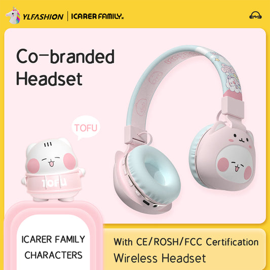 YLFS-99BT Cute  Bluetooth Headphone Cartoon Design for Girl /Boy/Children With Tf Card