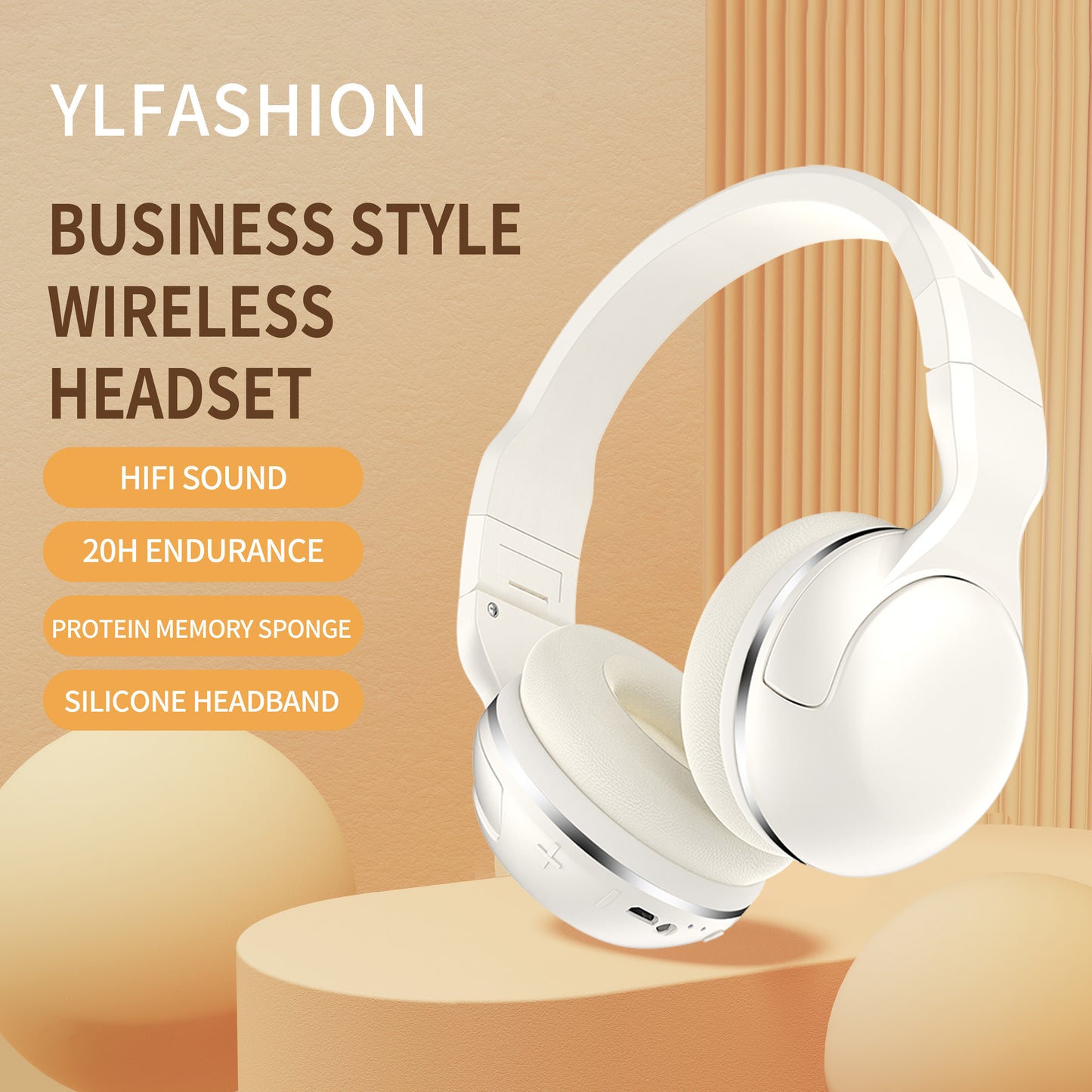 YLFASHION Business - style Wireless Headphones, a Dreamy Link between Long Battery Life and High - quality Sound 🚀🎶